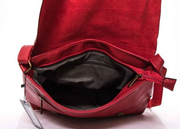 Grand sac cartable " Paolo Bags " effet vintage - Rouge – Image 7