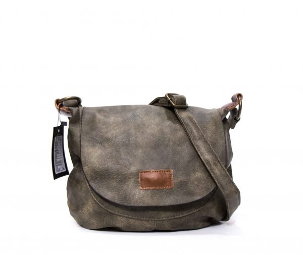 Sac bandoulière ” Paolo Bags ” effet arrondi  – Kaki – Image 3