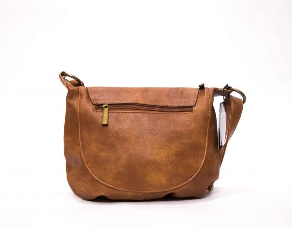 Sac bandoulière ” Paolo Bags ” effet arrondi  – Marron – Image 10