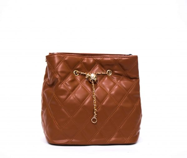 Sac bandoulière bourse " Erick Style " effet losanges - Marron