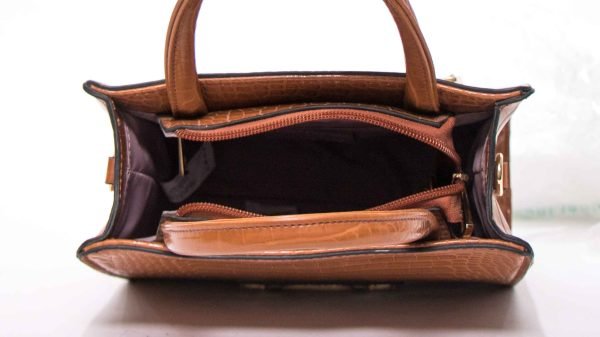 Petit sac à main " Chrisbella by Susen " effet Cr,;oco - Marron – Image 6