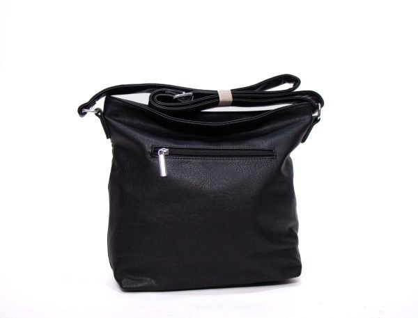 Grand sac bandoulière ” Paolo Bags ”  à triple poches externes - Noir – Image 4