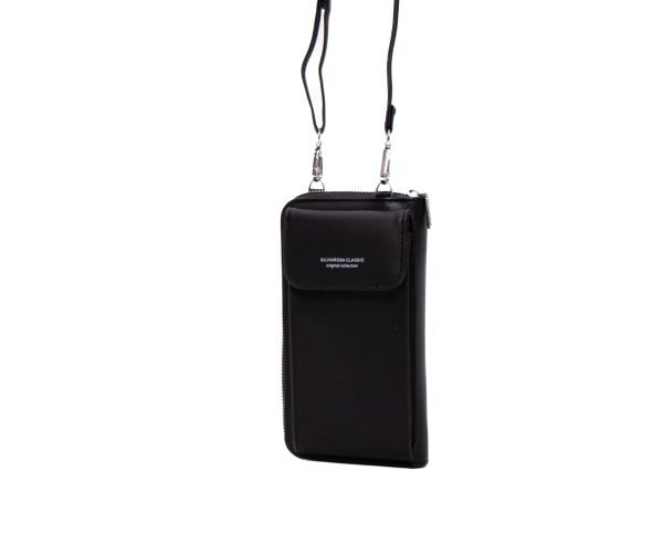 Portefeuille à bandoulière " Silvia Rosa " avec compartiment pour téléphone - Noir – Image 8