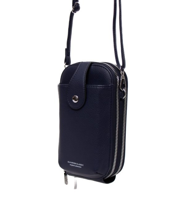 Portefeuille / Pochette arrondie " Silvia Rosa " à double compartiments - Bleu foncé – Image 3