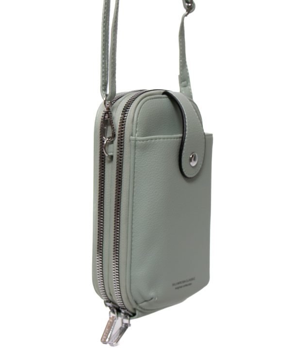 Portefeuille / Pochette arrondie " Silvia Rosa " à double compartiments - Vert Pastel – Image 3