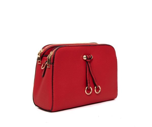 Sac bandoulière "Erick Style " format rectangulaire à triple compartiments - Rouge – Image 2