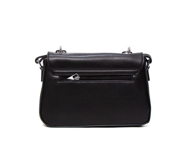 Sac bandoulière " Erick Style " arrondi avec chaine décoratif démontable - Noir – Image 8
