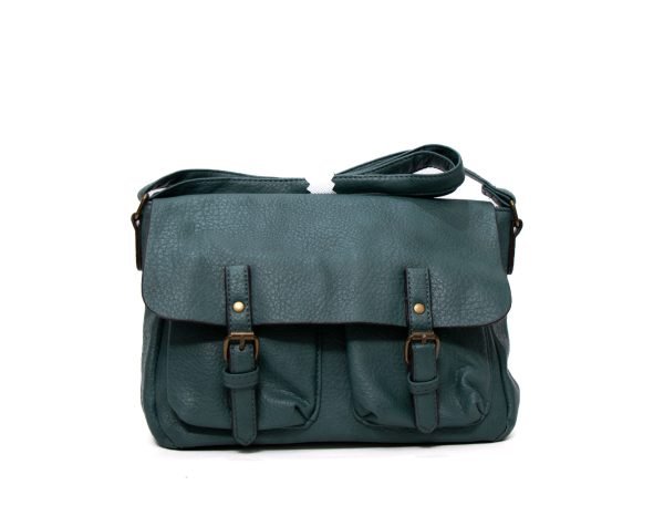 Sac bandoulière moyenne taille " Sara Fashion Bags "  à triple compartiments internes -  Turquoise