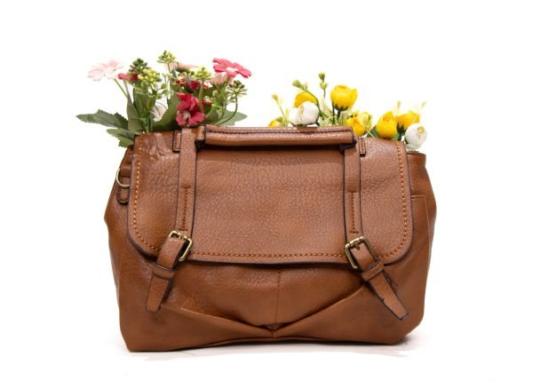 Sac bandoulière moyenne taille " Sara Bag " vintage - Marron