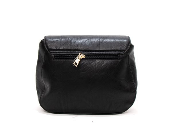 Sac bandoulière " Fashion Bag " effet arrondi avec boucle doré - Noir – Image 5