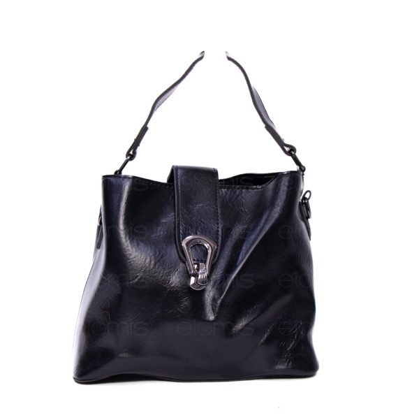 Petit sac bandoulière à deux compartiments interne avec fermeture à boucle - Noir – Image 9